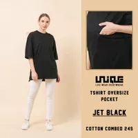 UNIQUE - (Pocket Series) Kaos Polos Oversize Pocket Jet Black
