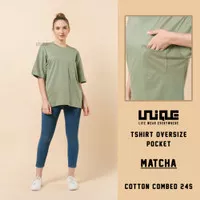 UNIQUE - (Pocket Series) Kaos Polos Oversize Pocket Matcha
