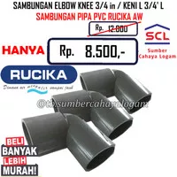 Elbow KNEE 3/4 in / KENI L 3/4" Sambungan PVC Rucika AW Inci inchi