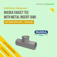 Fitting pipa pvc faucet tee / T drat dalam METAL INSERT 1/2" RUCIKA AW