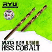 Ryu mata bor besi stainless 6.5 mm hss cobalt