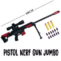 Mainan pistol model nerf gun tembakan Soft Bullet Army Combat Sniper