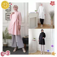 Tunik Layers Jersey / Baju Muslim Wanita / Busana Dress Muslimah