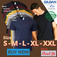 Kaos Polos Gildan Premium 76000 Cotton Combed 24s Warna S M L XL XXL