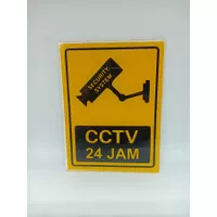 Papan Nama Acrylic /Akrilik Stiker Sign Board CCTV 24 Jam