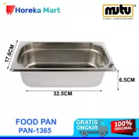 Food Pan 1/3 Kedalaman 6.5 Cm Stainless Steel PAN-1365 Mutu