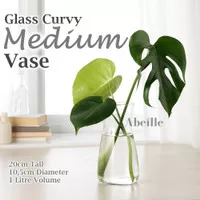 VAS BUNGA KACA CURVY MEDIUM GLASS FLOWER VASE