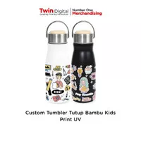 Tumbler Custom Botol Minum Anak Termos 350ml - Tutup Bambu Kids Print