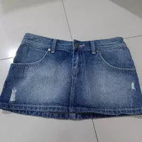 Rok mini denim jeans 4 model merek victoria beckham anne klein