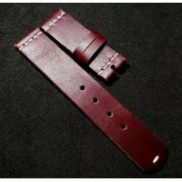 tali jam tangan kulit/strap maroon crazy horse 20mm