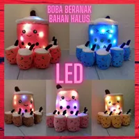 Boneka Boba Beranak Bahan Lembut SNI Bantal Boba Lampu LED Cantik