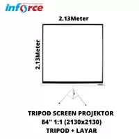 Tripod Screen Projector 84`` 1:1(2130X2130) / Layar Proyektor Inforce