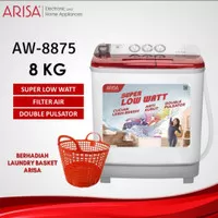 Mesin Cuci Twin Tub Arisa 8kg AW-8875 | 2 tabung AW8875 AWM 8 kg