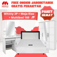 Paket Hemat-11 Furniture ruang kamar Multibed 160+Lemari 3P+meja rias