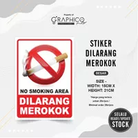 Stiker Dilarang Merokok/No Smoking Area - Per/2 & 3 lbr