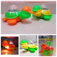 Mainan Kura-Kura Bisa Jalan Musik Lampu - Turtle Batre Anak Edukatif