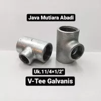 Vlok Tee Galvanis Besi d.11/4 x 1/2`` drat BSPT (G)