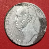 Koin perak kuno Belanda 1 Gulden Willem II 1847 silver coin TP21tg