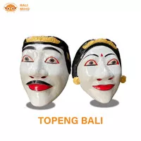 TOPENG PRIA DAN WANITA BALI 1 SET/TOPENG BERPASANGAN/TOPENG KAYU BALI