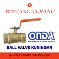Ball valve 1/2" Onda kuningan / Brass ballvalve Onda 1/2" / stop kran
