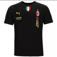 T-shirt Champions AC Milan| kaos Scudetto Milan Hitam