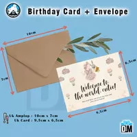 Kartu Ucapan Baby Born Lahiran Anak Birthday Card Amplop Kraft Anniver