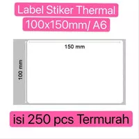 LABEL BARCODE 100 X 150 mm KERTAS STICKER DIRECT THERMAL 100x150 350pc