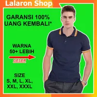 Baju Polo Pria Kaos Kerah Cowok T-Shirt Pendek Berkerah Hitam Putih