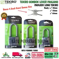 GEMBOK LEHER PANJANG TEKIRO 40mm 50mm 60mm PADLOCK LONG ANTI MALING