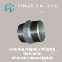 Double Nepel / Nipple 3/4 inch Besi Galvanis