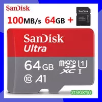 Memori Card Sandisk 64GB + Adapter / Micro SD Mmc Class 10
