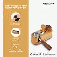 JINSEI Alas Tamper kopi kayu oval tamping coffee portafilter holder