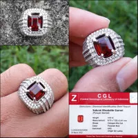 Cincin Permata Batu Natural Rhodolite Garnet Srilanka