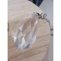 Pendant Clear Quartz Diamond Faceted 4 cm