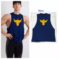 Baju Tanpa Lengan / Tanktop Pria Buls Banteng Olahraga Sport Gym Navy
