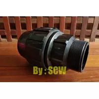 Sock Drat Luar HDPE 50mm 1-1/2 Male Thread Adaptor Fitting Pipa HDPE