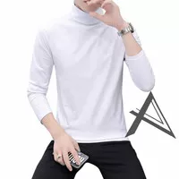 baju pria turtleneck panjang kaos turtle neck pria kaos distro Putih