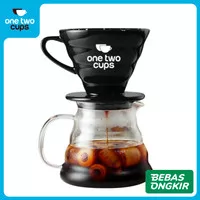 One Two Cups Filter Penyaring Kopi V60 Glass Coffee Filter Dripper