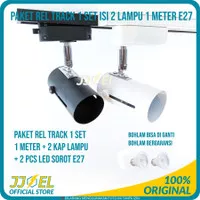 Paket 1 Set 2 Lampu LED Track Light Spotlight Rel 1 Meter Rumah Cafe