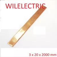 Busbar / plat / rail copper import 3 x 20 3x20 mm asli tembaga 2 m