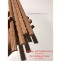 Lis kayu setengah lingkaran / lis profil / kayu setengah bulat 12mm