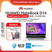 HUAWEI MateBook D14 i5-1135G7 [8+512GB] - Sleek Metal Body - 56Wh FHD