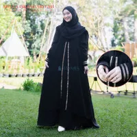 Gamis Abaya Iskandariyah Sifon Silk Jetblack by Alsyahra Exclusive