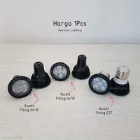 H3Q lampu halogen led 3w spotlight sorot fitting e27/mr16 G4 spot