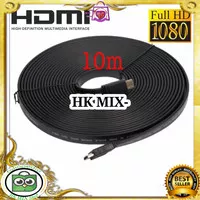 HK MIX- KABEL HDMI TO HDMI 10M FLAT VERSI 1.4 3D 1080P 10 m MALE to MA