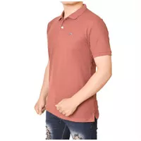 Kaos kerah polo shirt premium bahan pique |Merah bata|