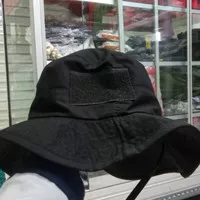 topi rimba hitam polos termurah