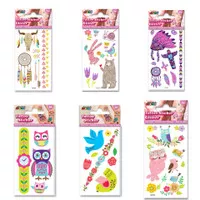 Avenir Mainan Tattoo Sticker Anak Animals Bird Owl Windchime Removable