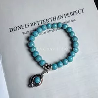 Gelang Liontin Batu Akik Pirus Persia Turquoise Kualitas Terbaik