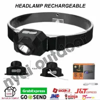 headlamp rechargeable lampu senter kepala camping hiking